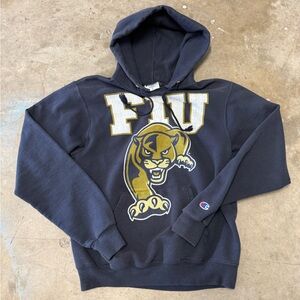 Champion FIU Panthers Sweater Mens Small Navy Blue Pullover Hoodie Sweatshirt